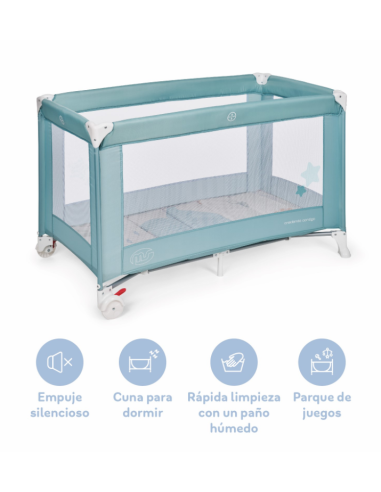 Cuna de viaje plegable Basic Verde