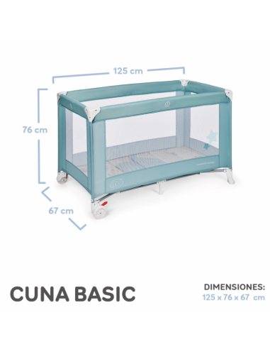 Cuna de viaje plegable Basic Verde
