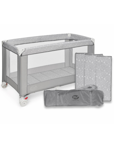 Cuna de viaje plegable Basic Gris