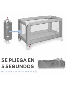 Cuna de viaje plegable Basic Gris 2