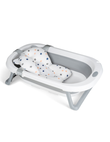 Bañera plegable para bebé con cojín de baño Gris