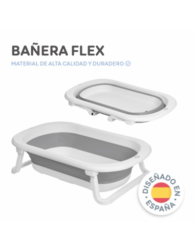 Bañera plegable para bebé con cojín de baño Gris
