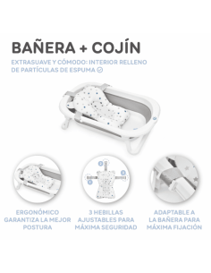 Bañera plegable para bebé con cojín de baño Azul 2