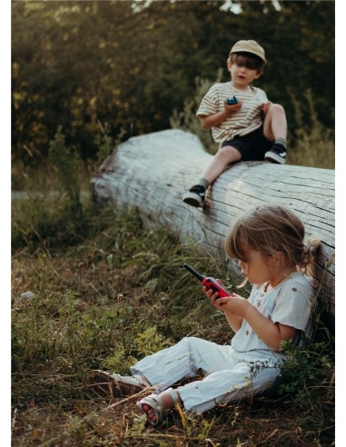 Walkie Talkies recargables Kidytalk natural y cian - Juegaconmigo