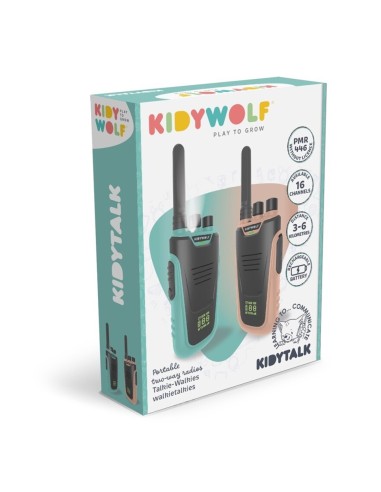 Walkie Talkies recargables Kidytalk natural y cian - Kidywolf