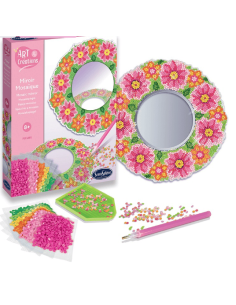 Espejo de mosaico - flores de diamante 2