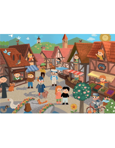 Puzzle 2 x 24 piezas - La Granja y EL Pueblo