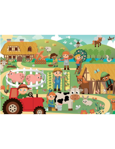 Puzzle 2 x 24 piezas - La Granja y EL Pueblo