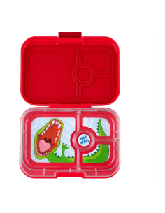 Fiambrera Yumbox Panino 4 secciones - Wow Red Dinosaur