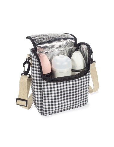 Bolsa comidas térmica I Love Vichy Negro