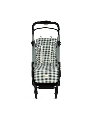 Colchoneta para silla de paseo I love vichy negra