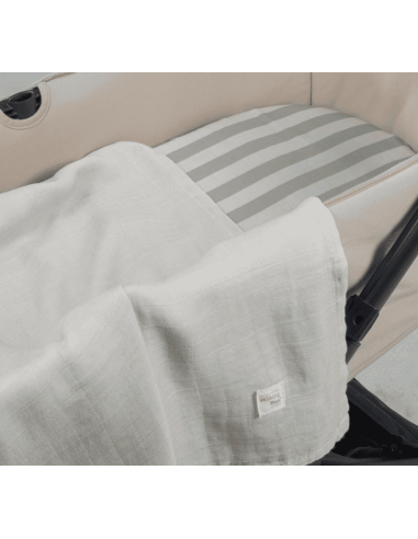 Set de Sábana bajera ajustable para capazo + muselina Sintra Verde