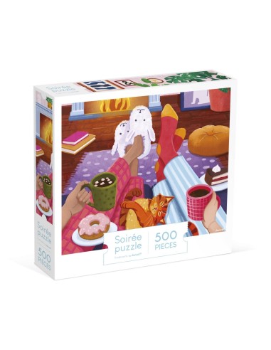 Puzzle Noche junto al Fuego 500 piezas Janod