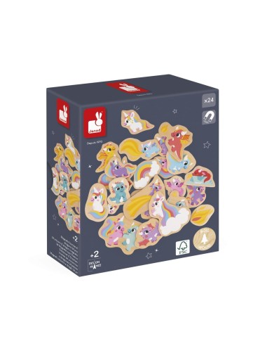 24 imanes Unicornios y Dragones Janod