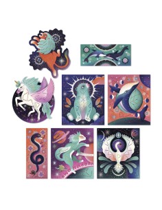 Pintura 3d puntillismo - animales cosmicos Janod