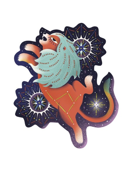 Pintura 3d puntillismo - animales cosmicos Janod