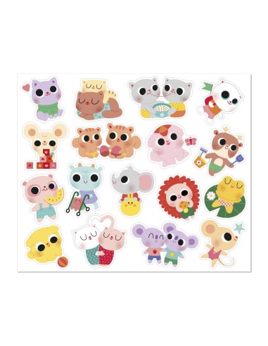 100 Pegatinas Bebes Animales Janod