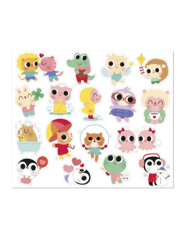 100 Pegatinas Bebes Animales Janod
