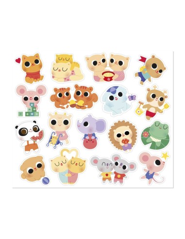 100 Pegatinas Bebes Animales Janod