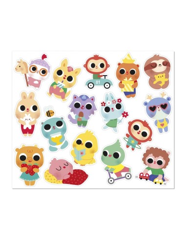 100 Pegatinas Bebes Animales Janod
