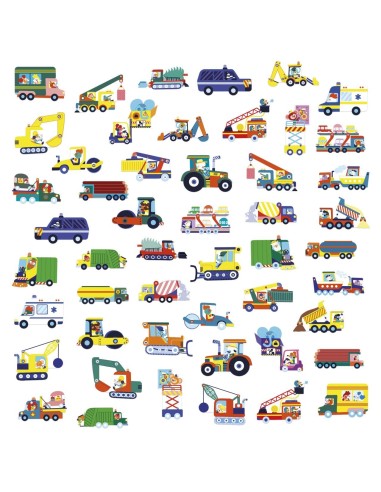 50 Pegatinas Vehiculos Janod