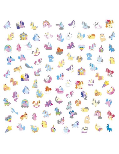 100 Pegatinas Unicornios Janod