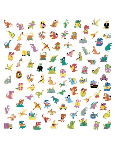 100 Pegatinas Dinosaurio Janod