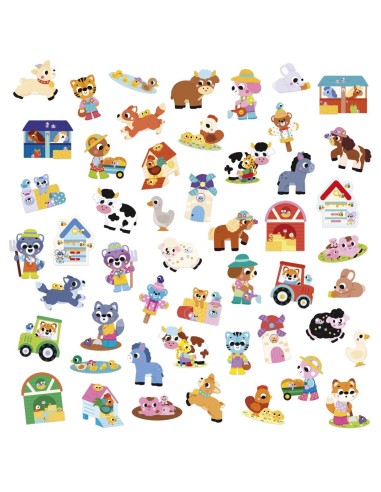 50 Pegatinas Grandes Granja Janod