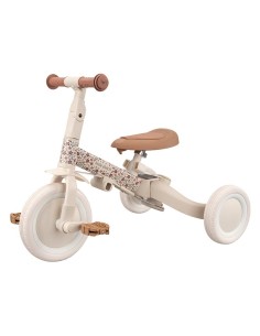 Triciclo con barra Flores Blanco little dutch 2