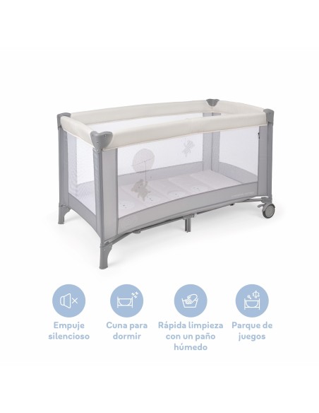 Cuna de viaje plegable Beige/ Gris