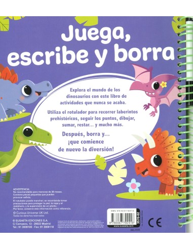 Juega, Escribe y Borra  Dinosaurios