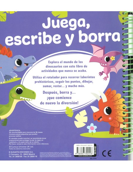 Juega, Escribe y Borra  Dinosaurios