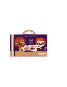 Paleta de pintura facial de 3 colores - Calabaza y Esqueleto
