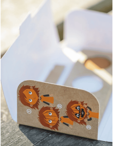 Paleta de pintura facial de 3 colores - Calabaza y Esqueleto