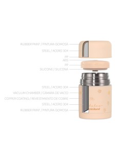 Termo acero sólidos 600 ml. Vainilla Miniland 2