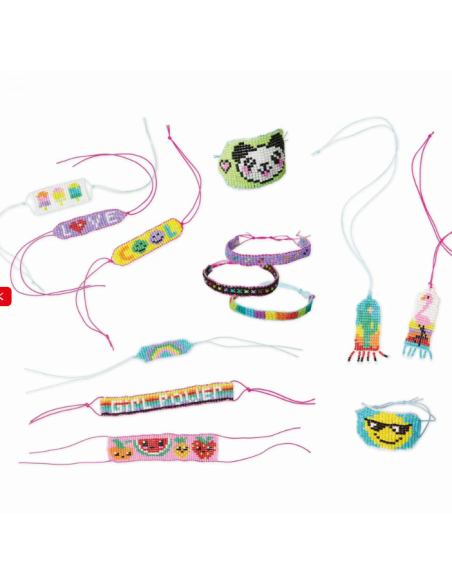13 Joyas Pop De Cuentas Y Un Telar Para Tejer