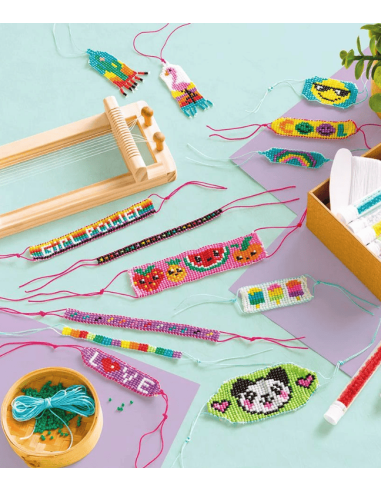 13 Joyas Pop De Cuentas Y Un Telar Para Tejer