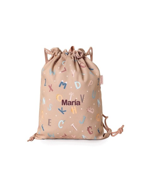 Mochila saco tela   Funny Letters