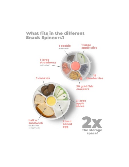 Caja de Almuerzo Grande Snack Spinner Slide con Hoja Pegatinas Lila
