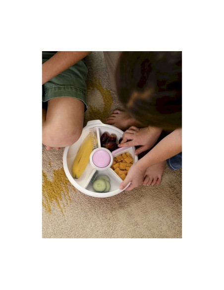 Caja de Almuerzo Grande Snack Spinner Slide con Hoja Pegatinas Lila