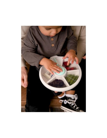 Caja de Almuerzo Grande Snack Spinner Slide con Hoja Pegatinas Lila
