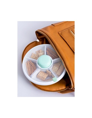 Caja Almuerzo Snack Spinner Flip, Correa de Mano y Hoja de Pegatinas Mint Green