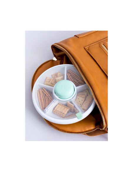 Caja Almuerzo Snack Spinner Flip, Correa de Mano y Hoja de Pegatinas Mint Green