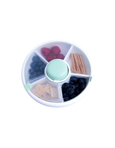 Caja Almuerzo Snack Spinner Flip, Correa de Mano y Hoja de Pegatinas Mint Green