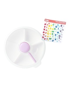 Caja de Almuerzo Grande Snack Spinner Slide con Hoja Pegatinas Lila