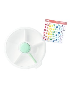 Caja de Almuerzo Grande Snack Spinner Slide con Hoja Pegatinas Verde