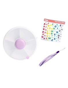 Caja Almuerzo Snack Spinner Flip, Correa de Mano y Hoja de Pegatinas Lila