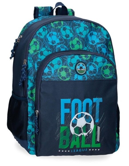 Mochila escolar doble roll road gol 44cm