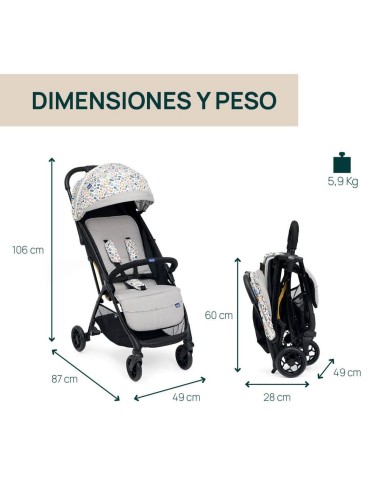 Silla paseo ligera Glee Grey Chicco