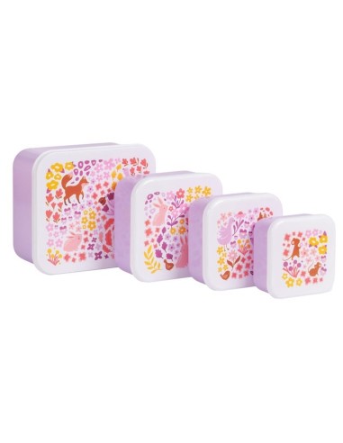 Set 4 cajas snack Flores